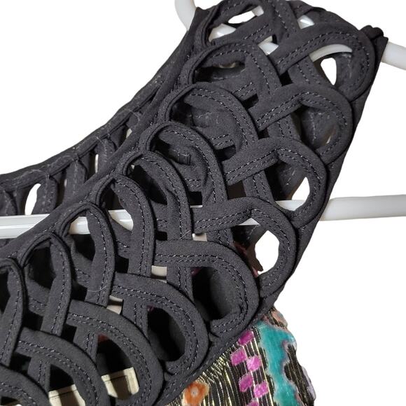 Moulinette Soeurs Anthropologie Linnea Burnout Velvet Metallic Dress Size XS - Picture 4 of 13